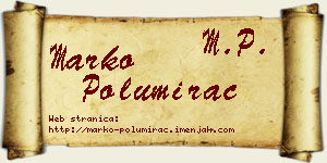 Marko Polumirac vizit kartica